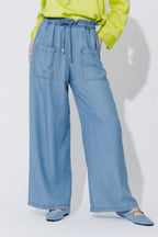 Mid Denim Tencel Cargo Pant