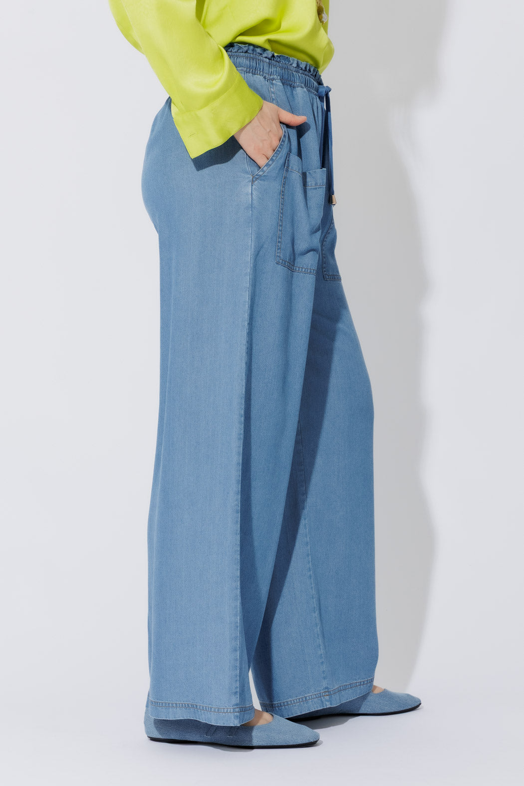 Mid Denim Tencel Cargo Pant