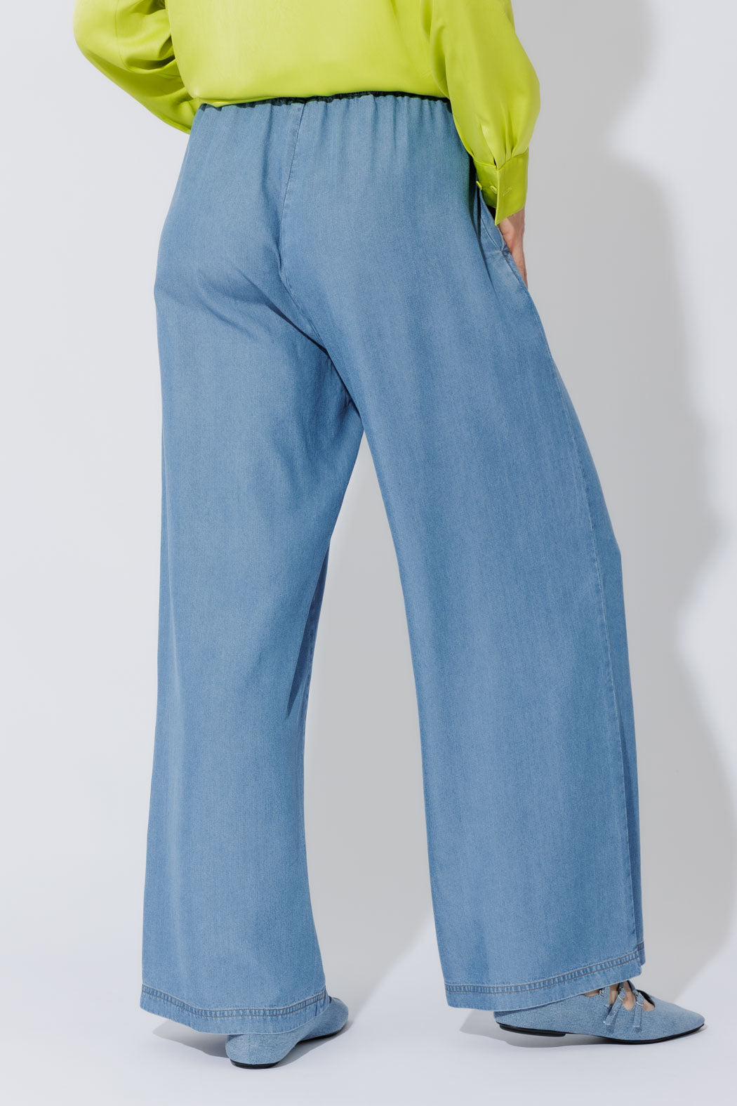 Mid Denim Tencel Cargo Pant