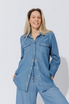 Mid Denim Tencel Vintage Shirt