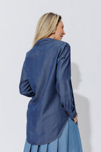 Dark Denim Tencel Bustier Shirt