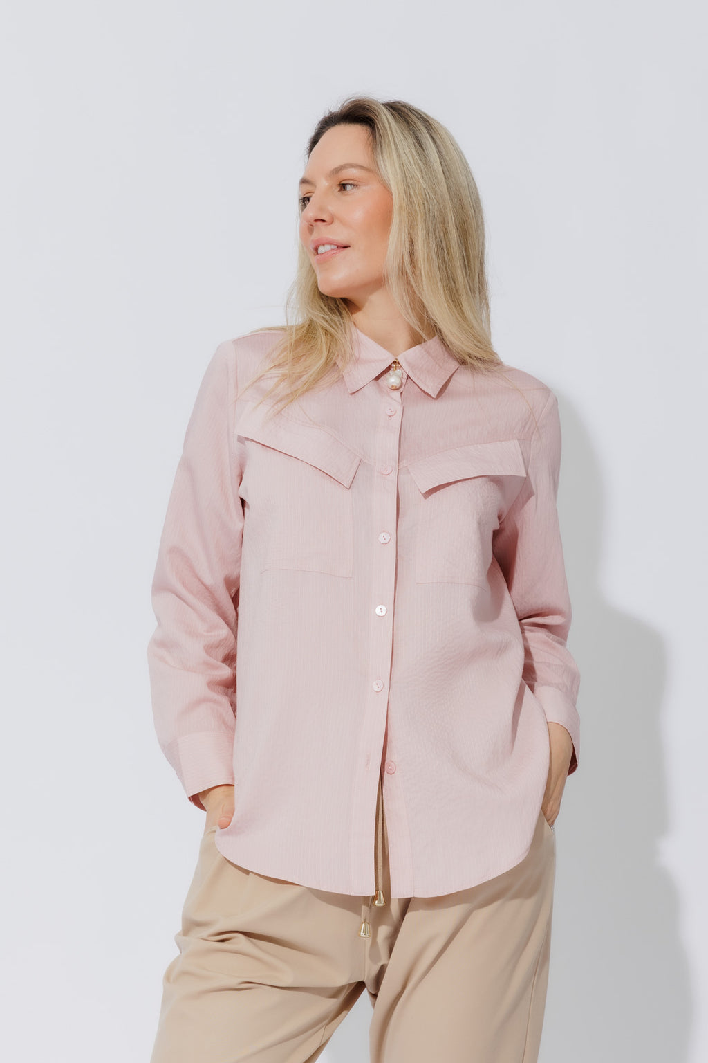 Pink Angle Pocket Shirt