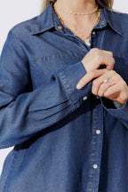 Dark Denim Tencel Bustier Shirt