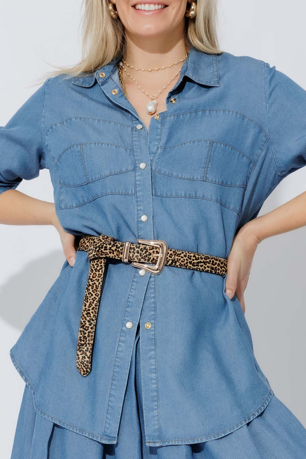 Leopard Cowboy Hide Belt