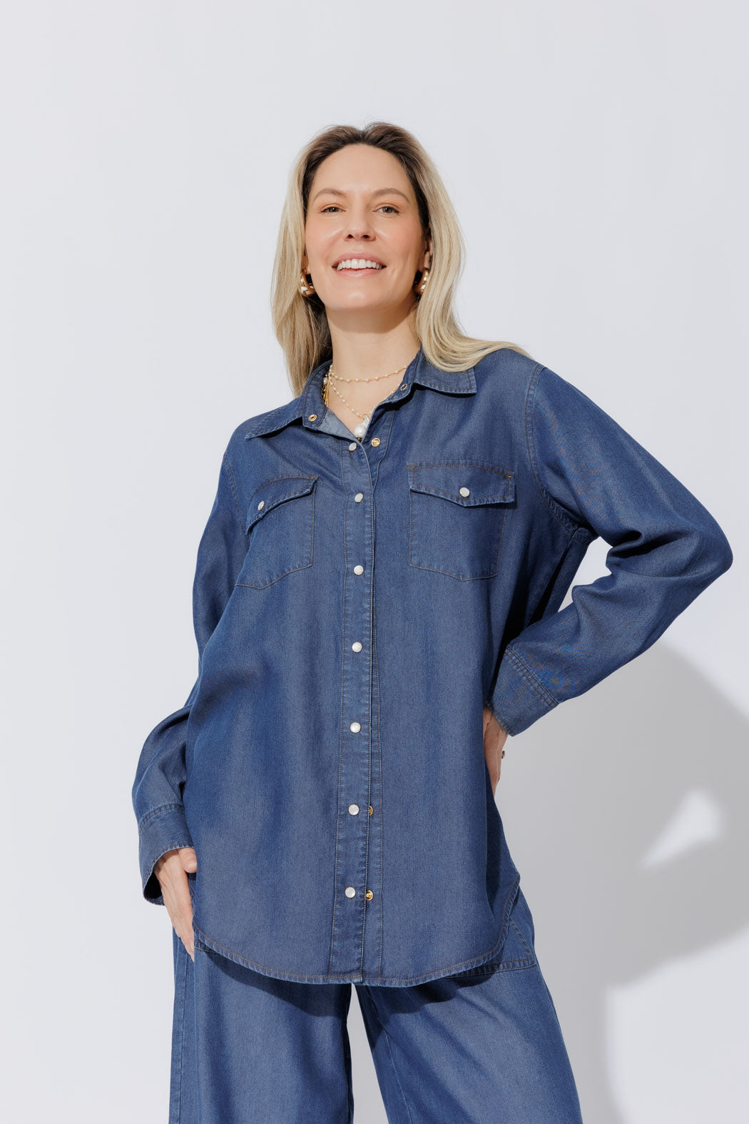 Dark Denim Tencel Vintage Shirt