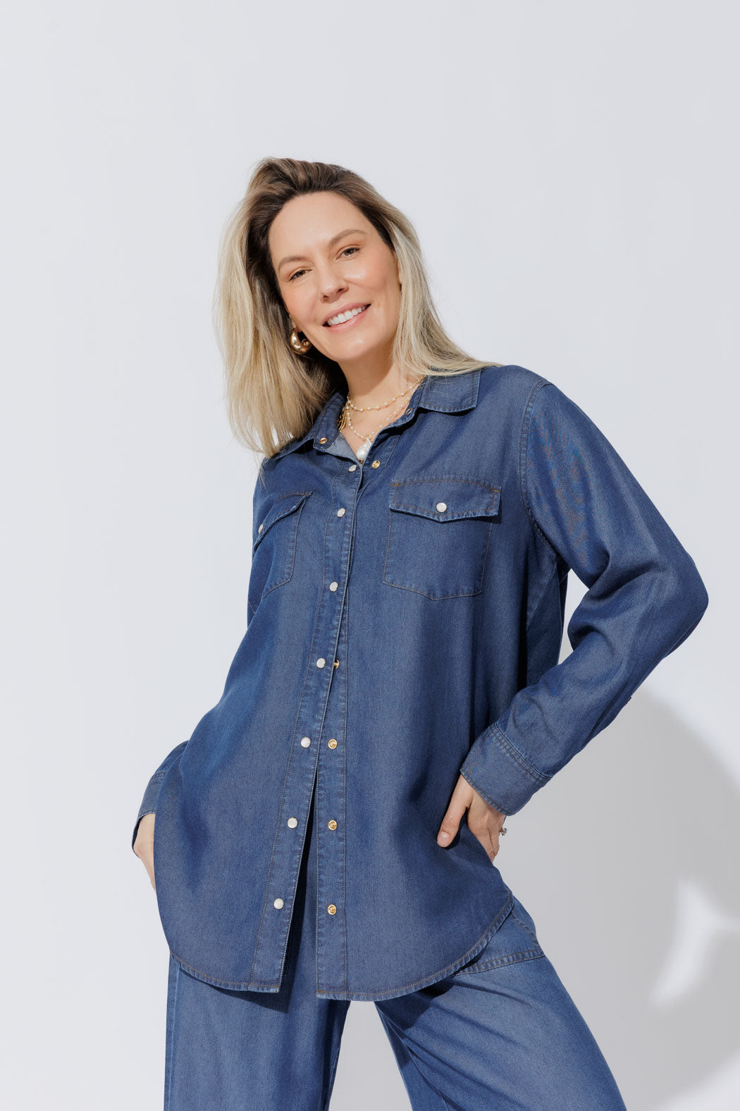 Dark Denim Tencel Vintage Shirt