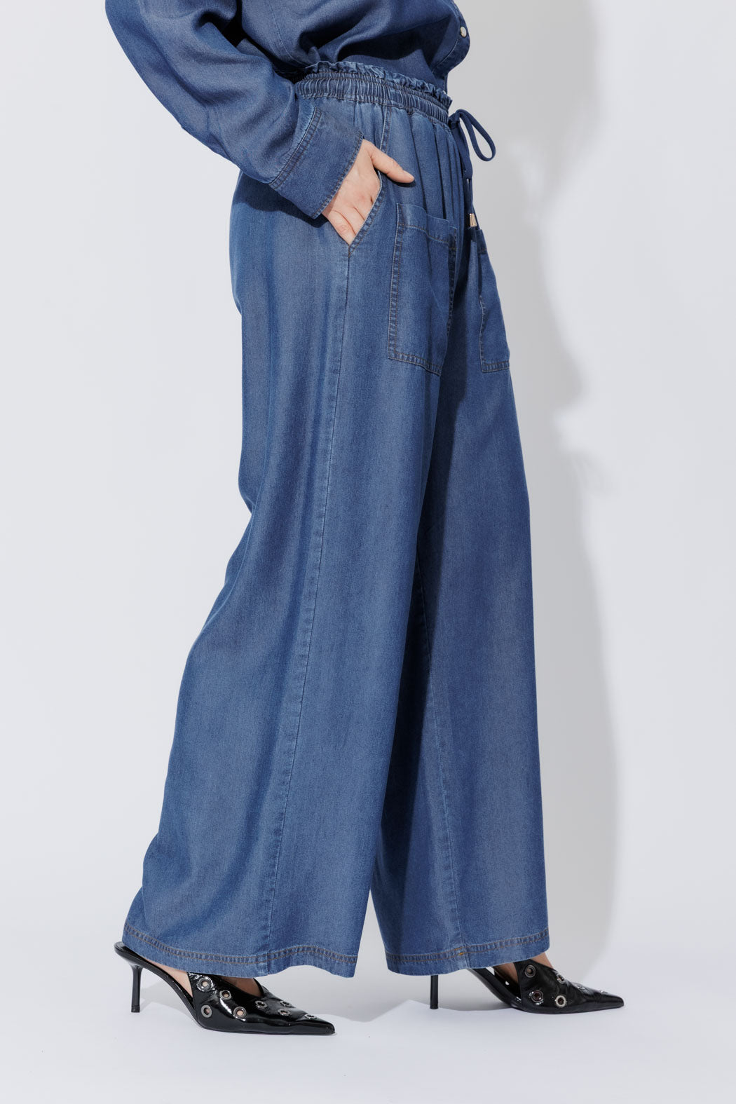 Dark Denim Tencel Cargo Pant