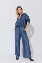 Dark Denim Tencel Cargo Pant