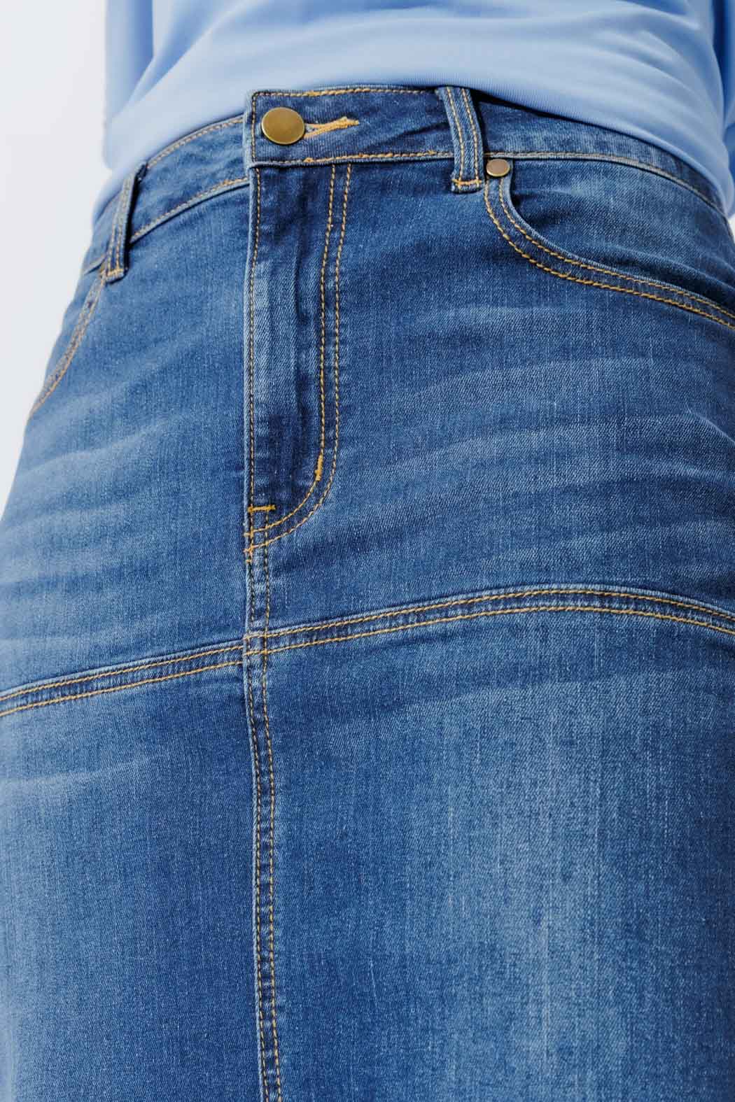 Mid Denim Flippy Skirt Mid Denim