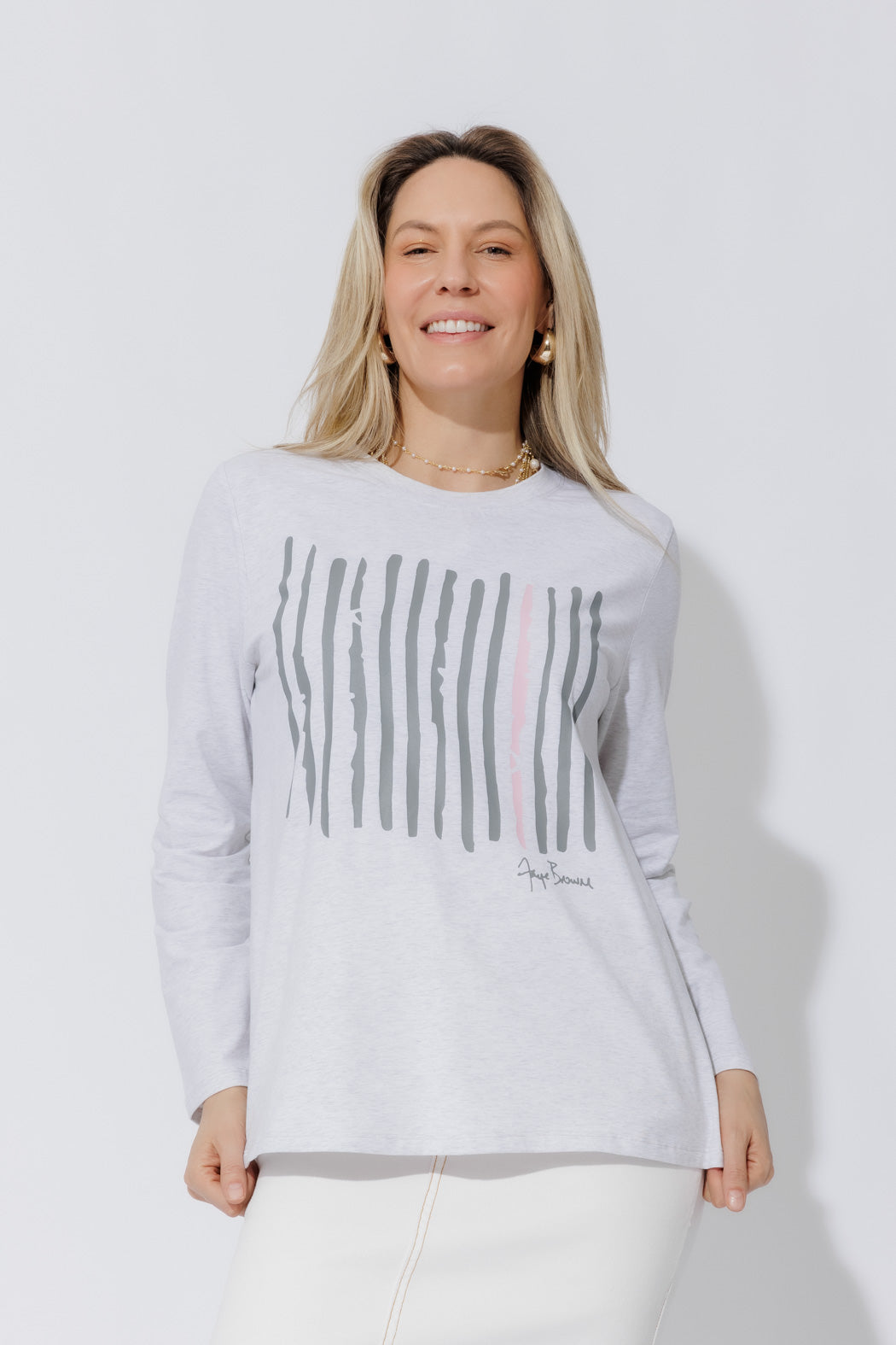 Grey Marle Lines T-Shirt