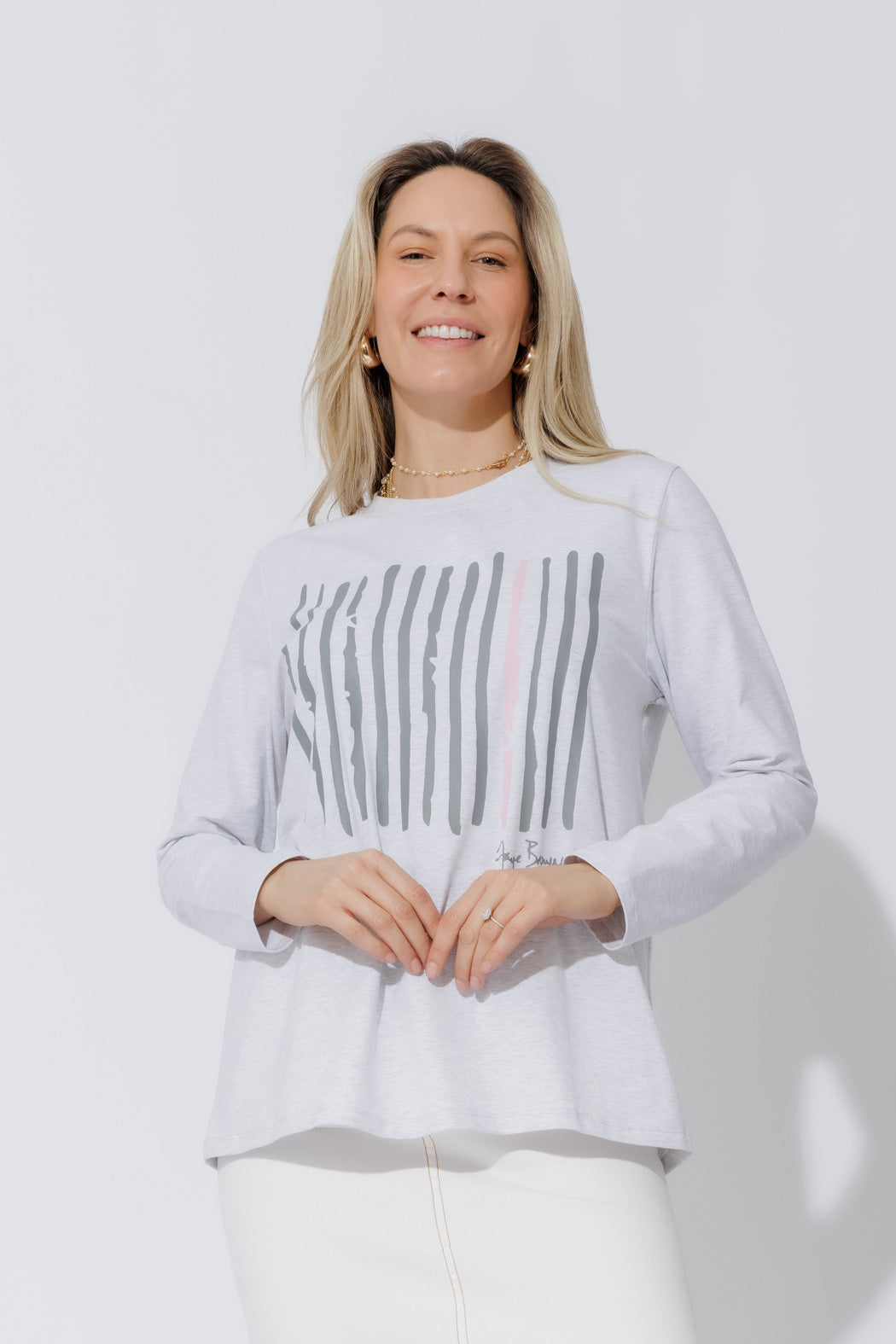 Grey Marle Lines T-Shirt