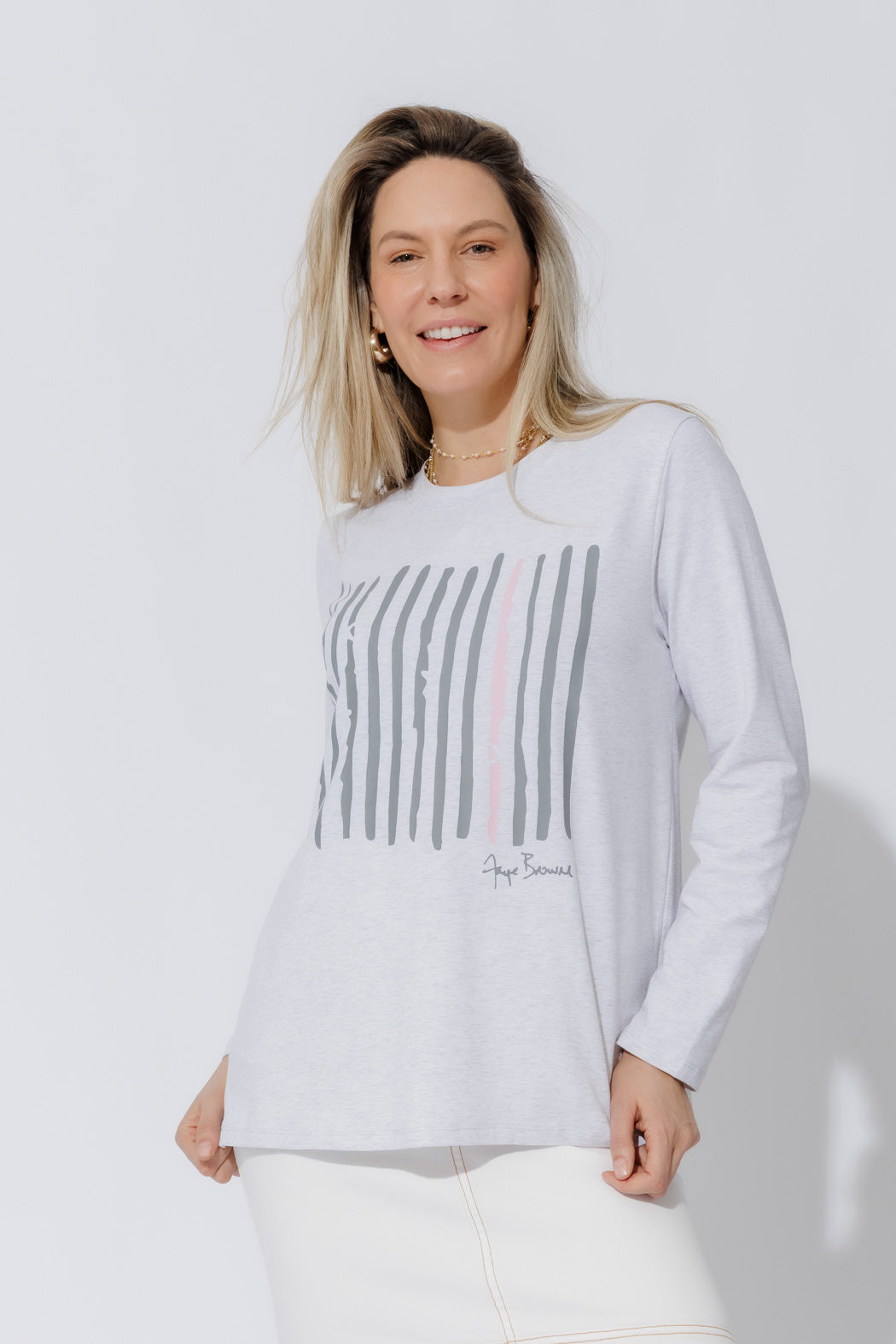 Grey Marle Lines T-Shirt
