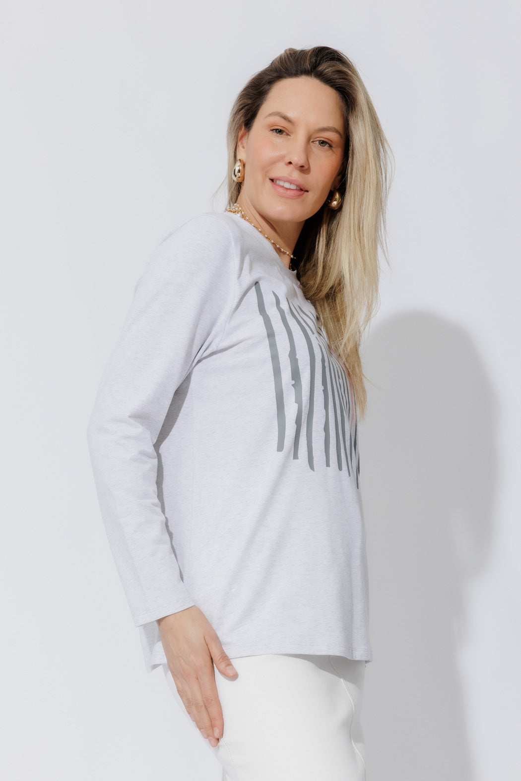 Grey Marle Lines T-Shirt