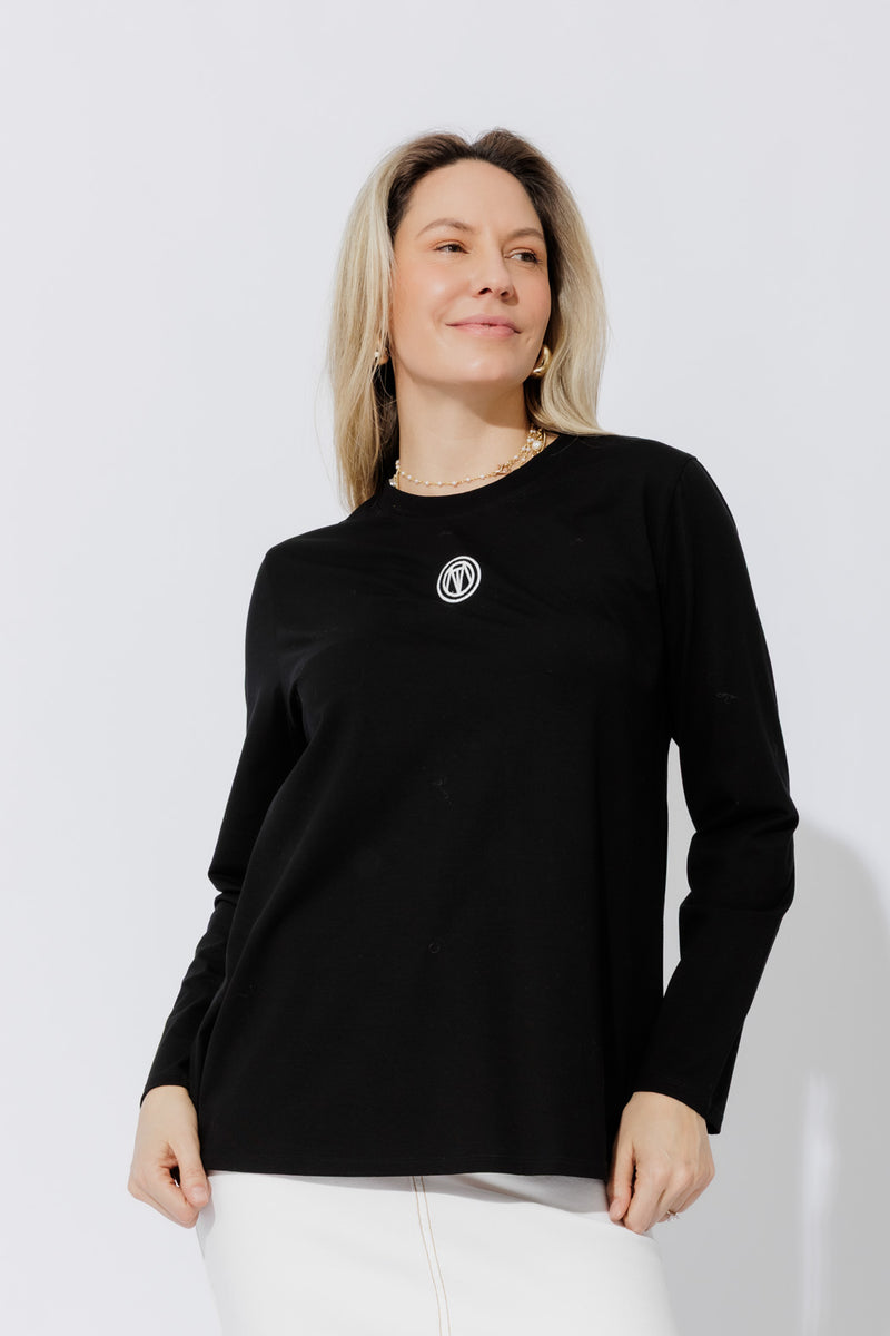 Black Embroidered T-Shirt