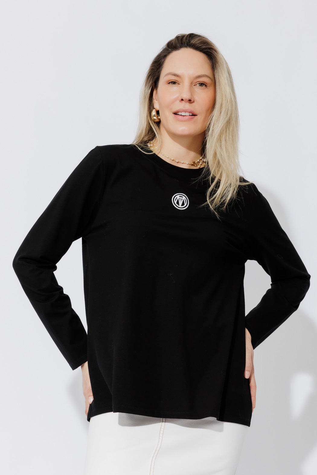 Black Embroidered T-Shirt