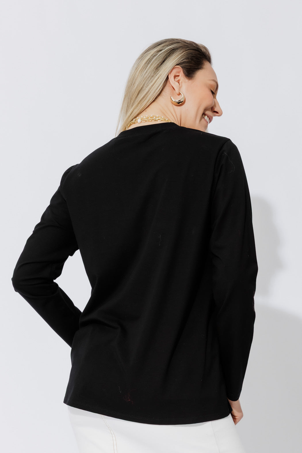 Black Embroidered T-Shirt