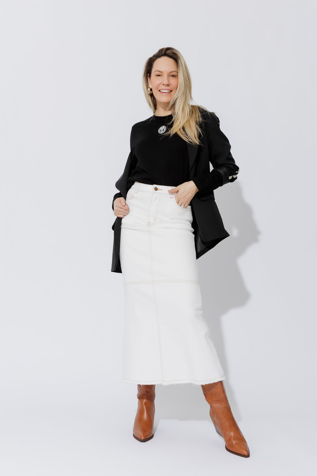 Black Embroidered T-Shirt