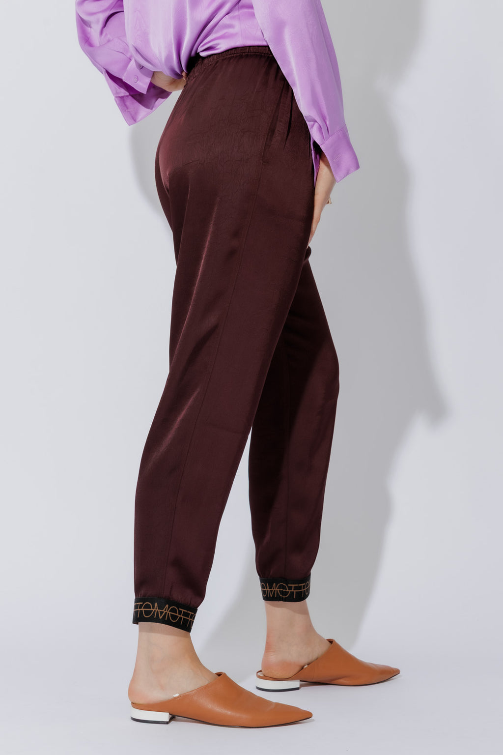 Chocolate Embossed Slouch Pant