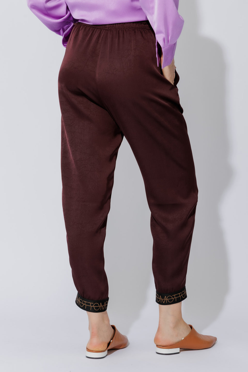 Chocolate Embossed Slouch Pant