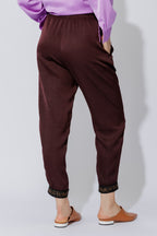 Chocolate Embossed Slouch Pant