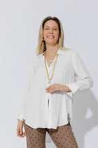 White Silky Boyfriend Shirt