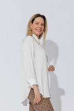 White Silky Boyfriend Shirt