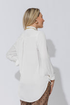 White Silky Boyfriend Shirt