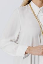 White Silky Boyfriend Shirt