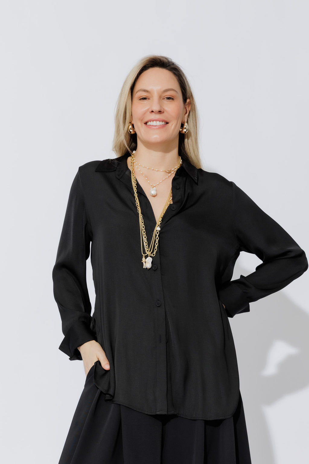 Black Silky Charlie Shirt