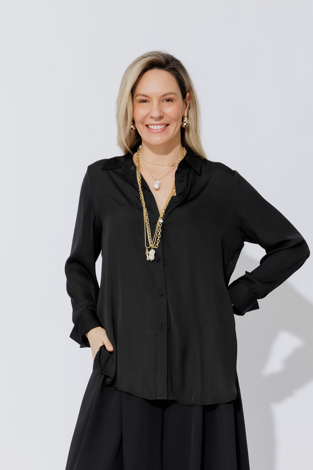 Black Silky Charlie Shirt