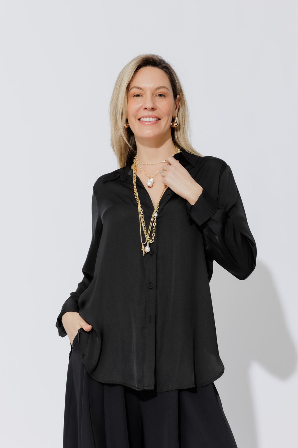 Black Silky Charlie Shirt