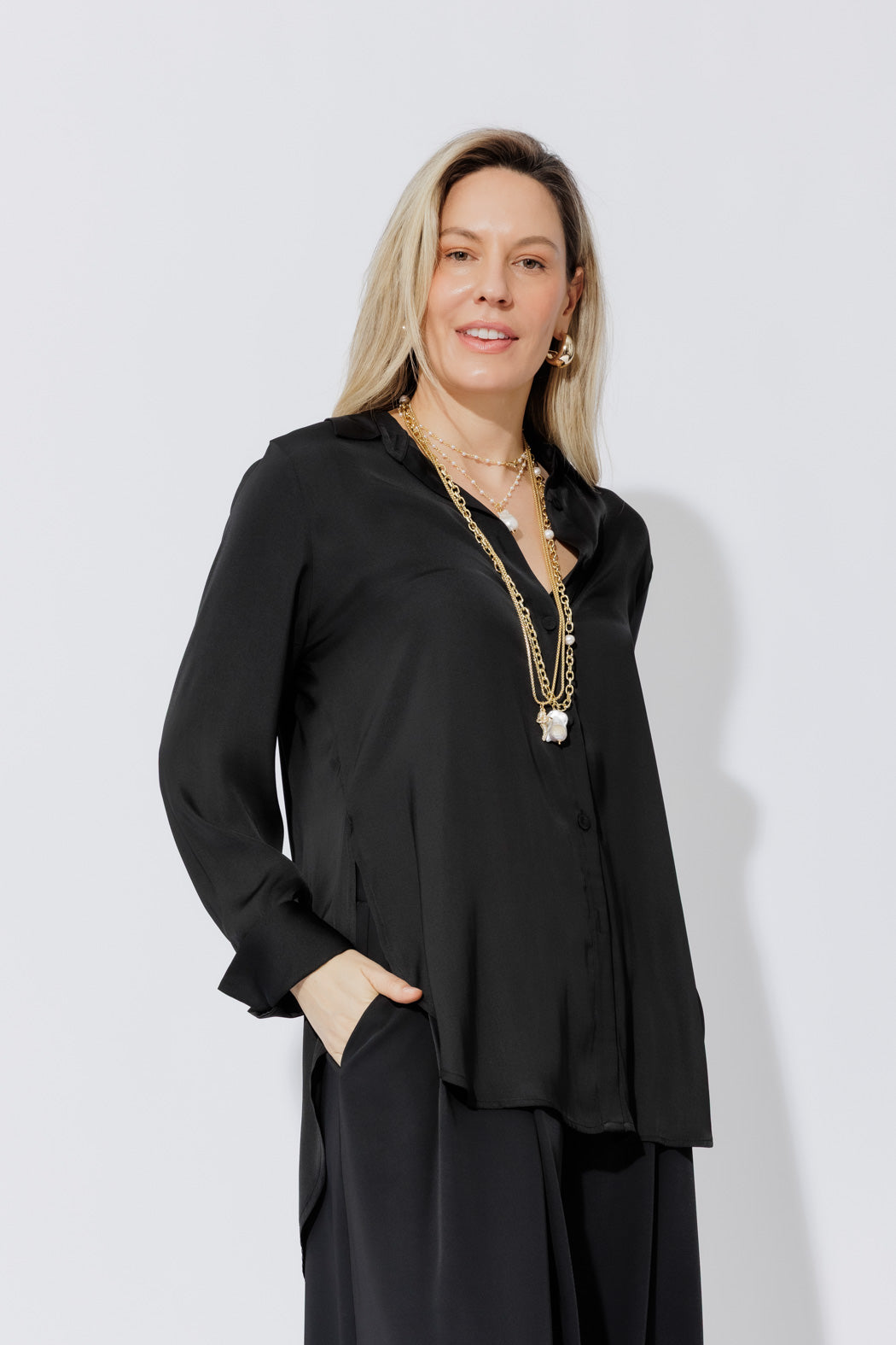 Black Silky Charlie Shirt