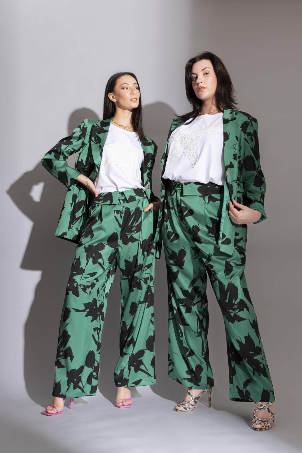 Green/black Paperbag Pants