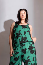 Green/black Wide Strap Cami