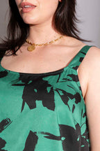 Green/black Wide Strap Cami