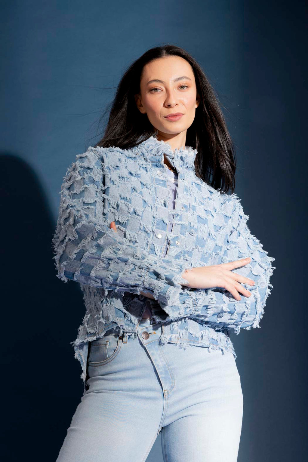 Light Denim Fray Jacket