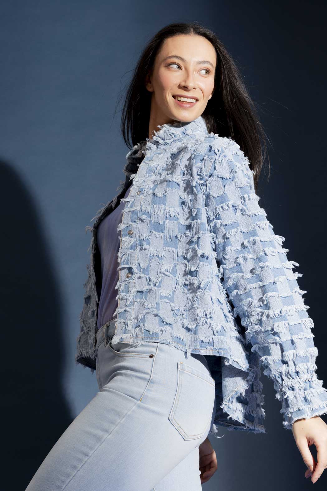 Light Denim Fray Jacket