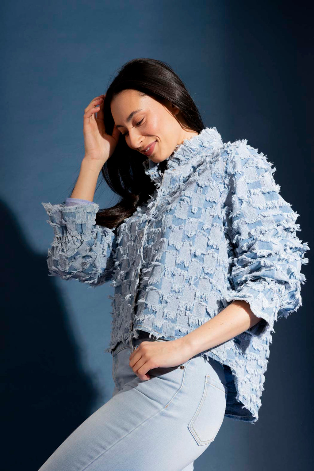 Light Denim Fray Jacket