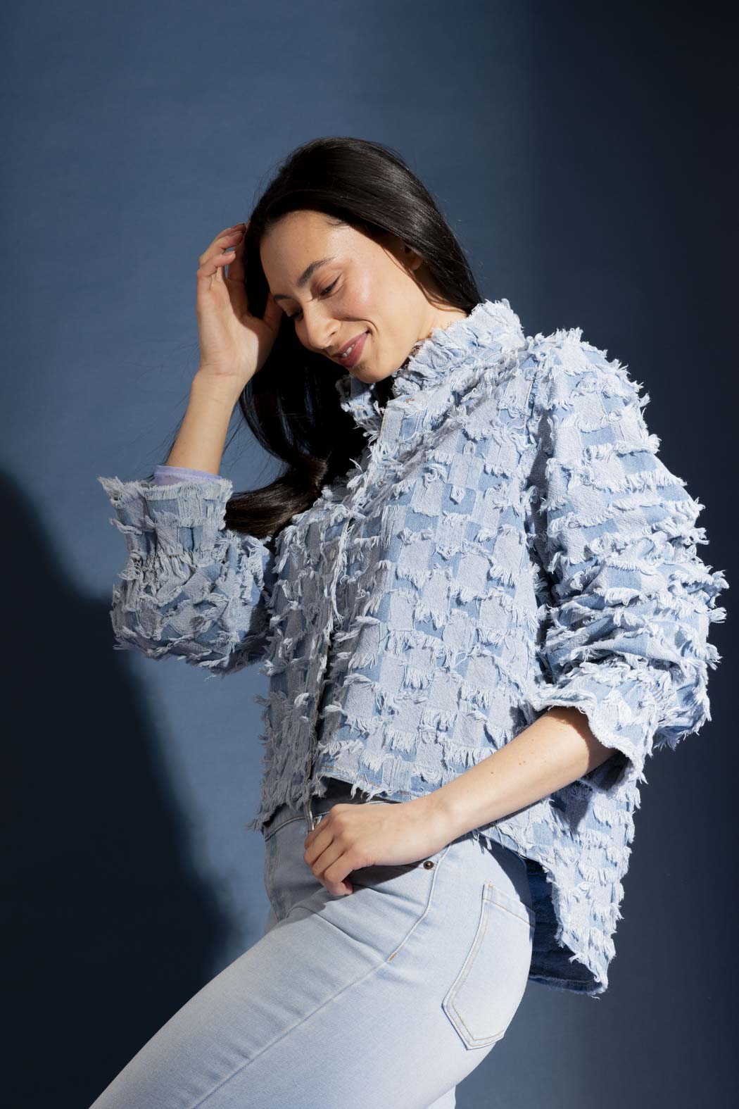 Light Denim Fray Jacket