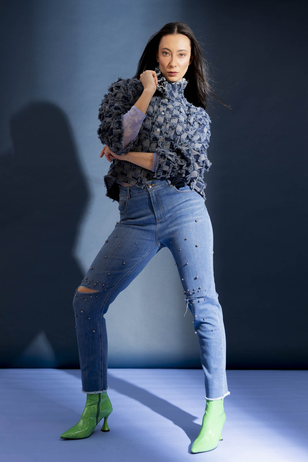 Dark Denim Fray Jacket