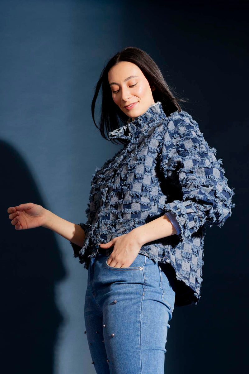 Dark Denim Fray Jacket