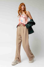 Taupe Paperbag Pants