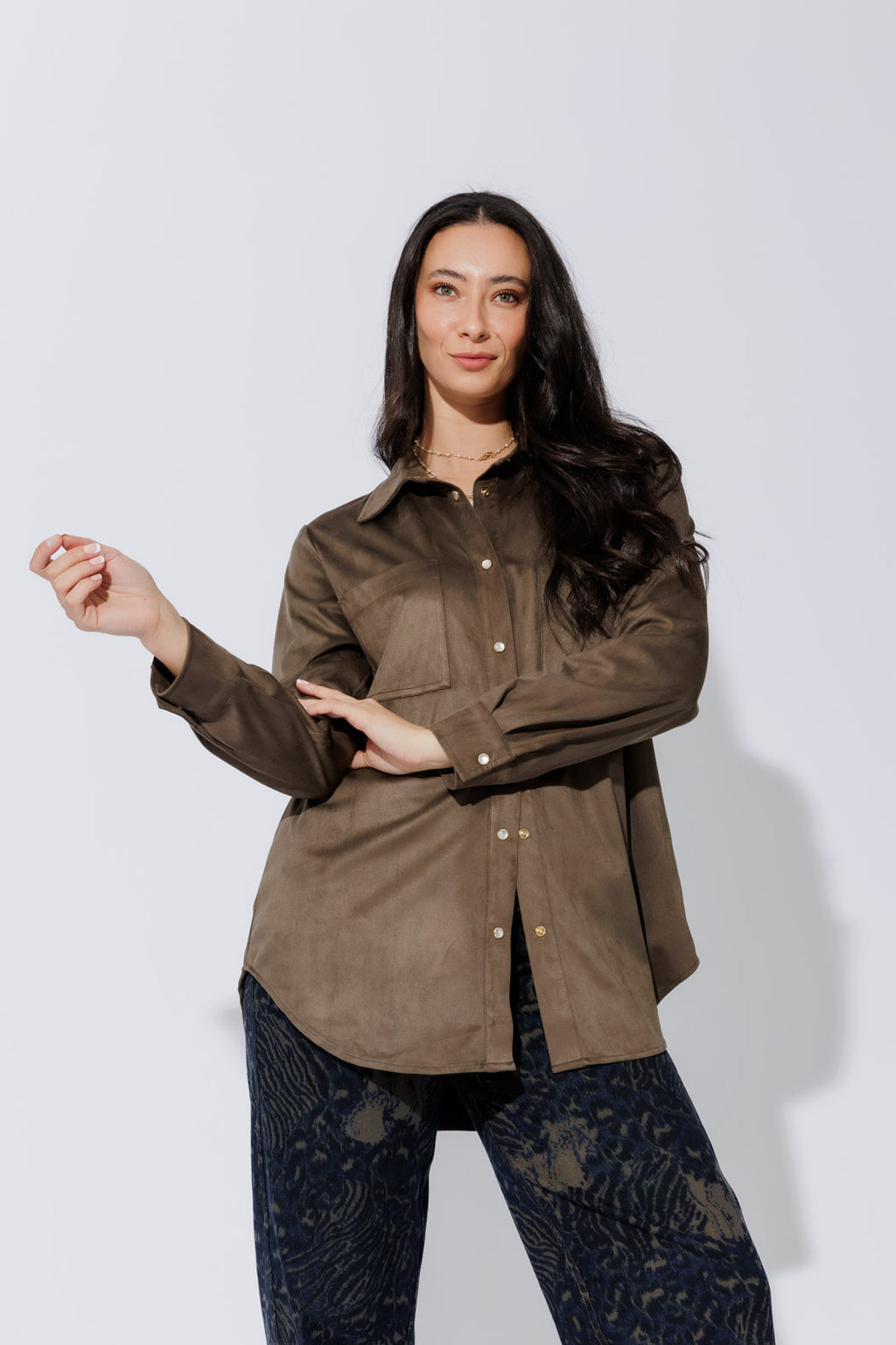 Khaki Suede Overshirt