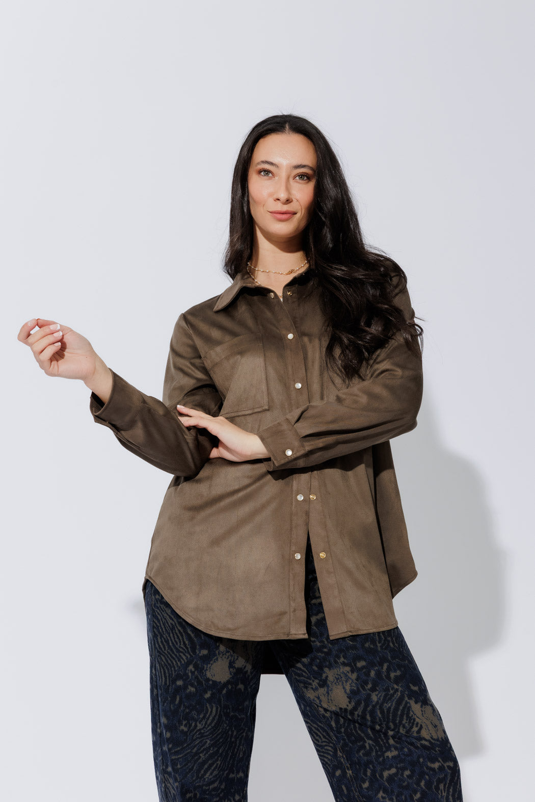 Khaki Suede Overshirt