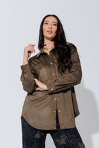 Khaki Suede Overshirt