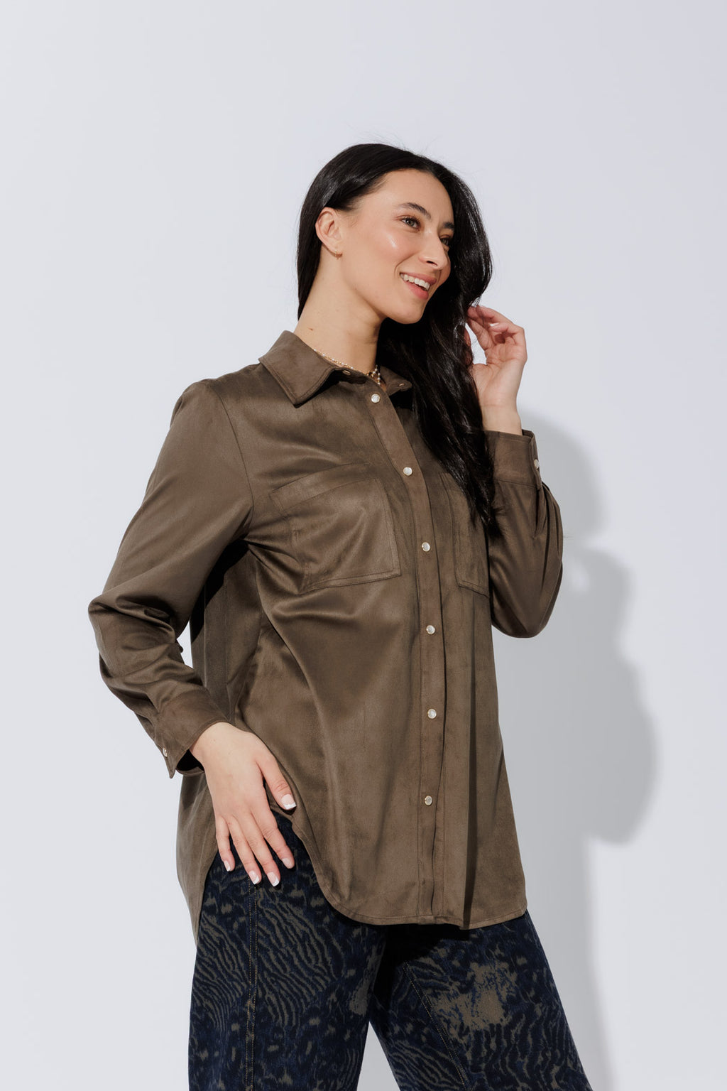 Khaki Suede Overshirt