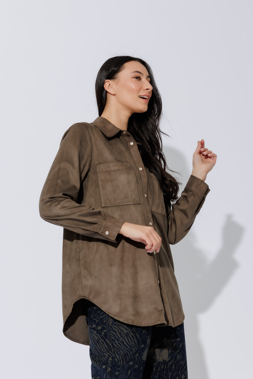 Khaki Suede Overshirt