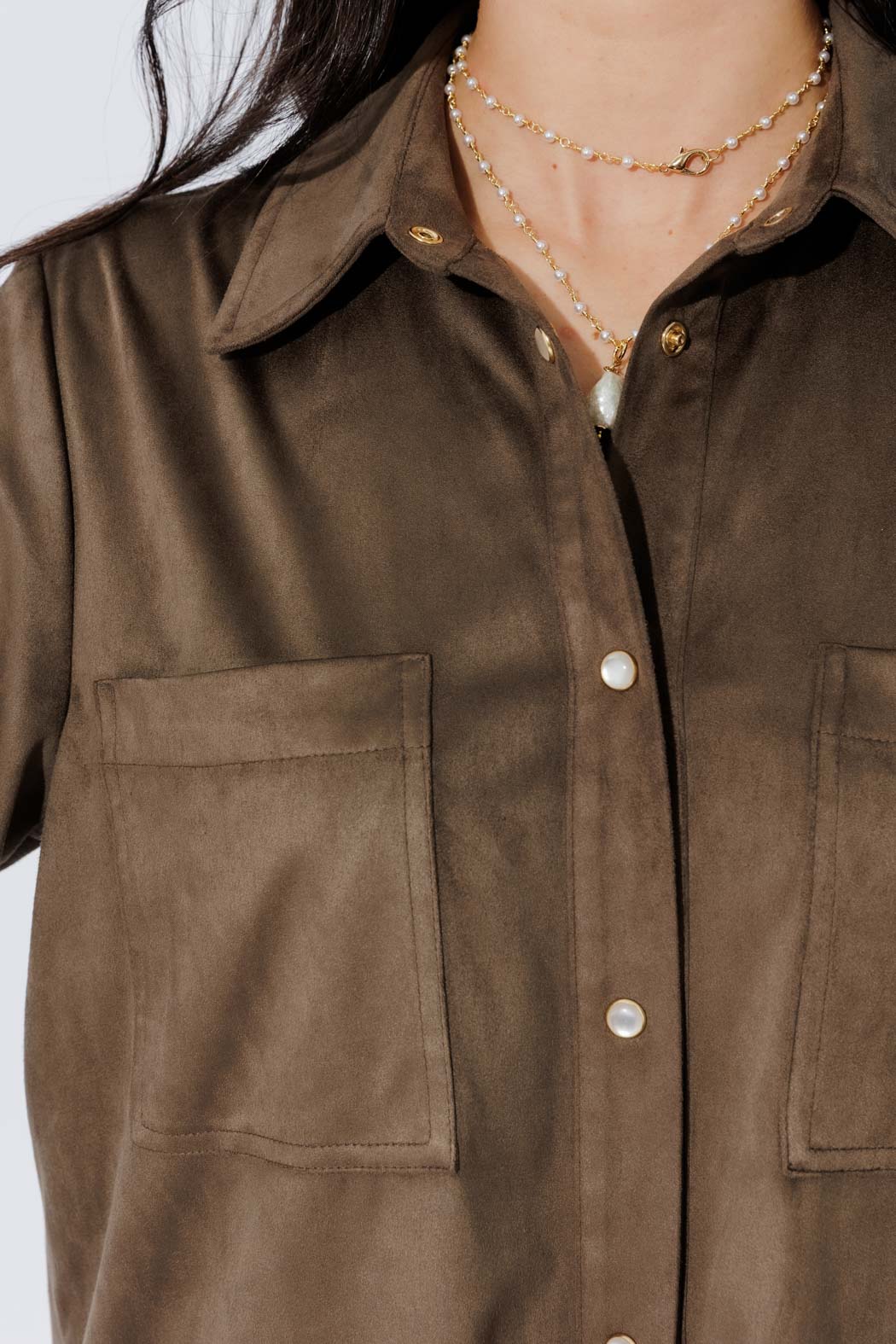 Khaki Suede Overshirt