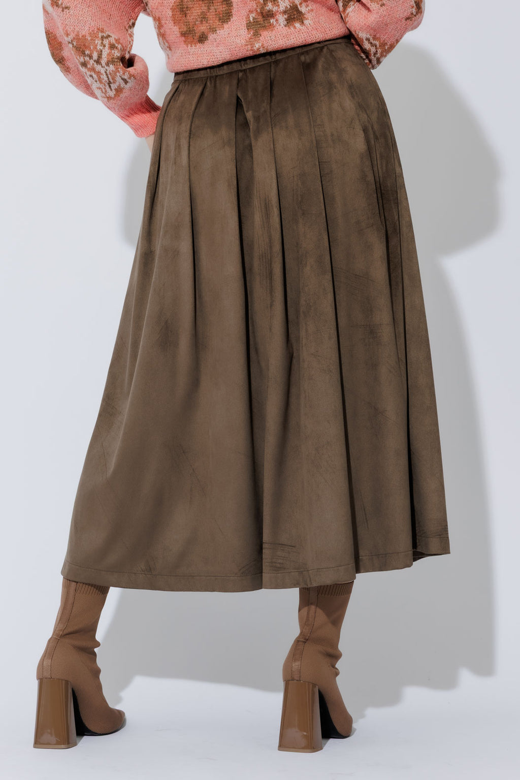 Khaki Suede Skirt