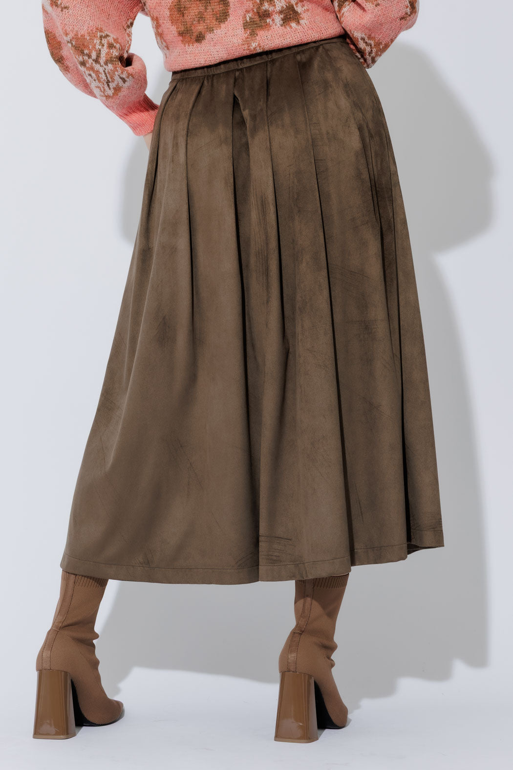 Khaki Suede Skirt